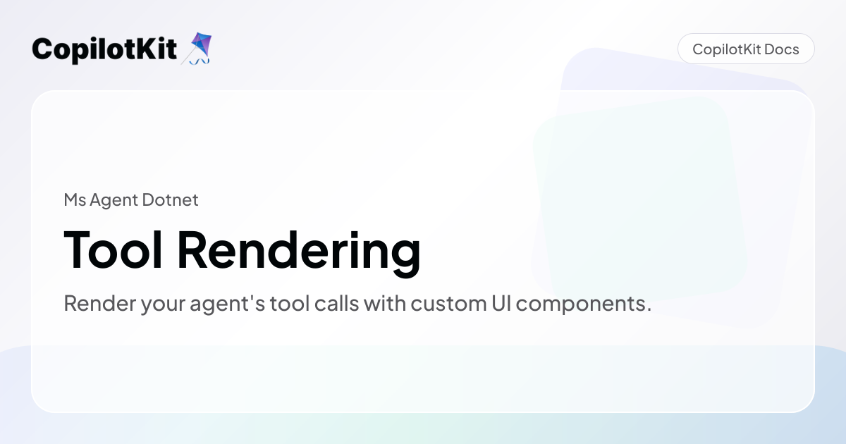 Tool Rendering